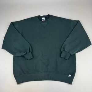 Vintage Russell Athletic Mens Size L Crewneck Sweatshirt Green Made in USA *Read